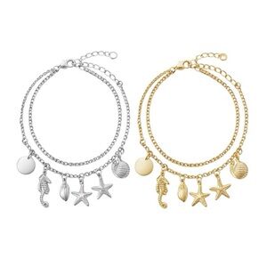 Sea Life Layered Charm Bracelet
